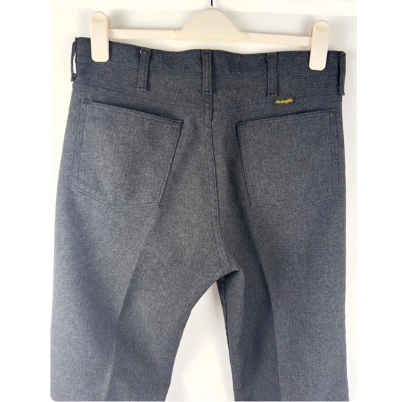 Vintage 1970’s Wrangler Men’s Regular Fit Dress Pants in Dark Grey • 33W x 32L - Picture 3 of 10